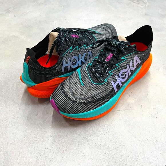 Hoka One One Men's Size 10 Mach X 2 Black Electric Aqua 1155119/BCQ - New - Picture 1 of 8